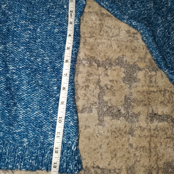 St. John's Bay Petite LG Shades Of Blue/Teal Tweed Pullover Sweater - Picture 10 of 12